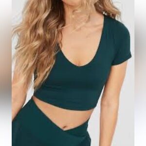 Aerie Deep‎ Teal Crop Top